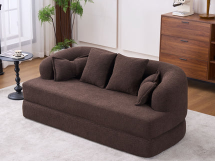 Foldable Sofa Bed, Boneless Couch Convertible Sleeper With 4 Pillows