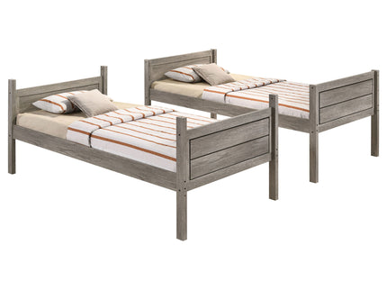 Brenton - Twin Over Twin Bunk Bed With Ladder - Taupe