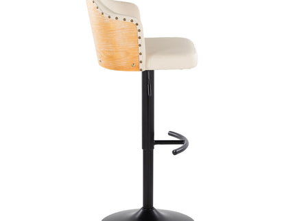 Ahoy - Contemporary Adjustable Barstool, Swivel With Rounded T Footrest (Set of 2)