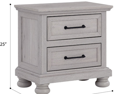 2 Drawer Nightstand With USB Charging Station