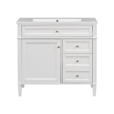 Bathroom Vanity & Top Sink, Modern Bathroom Storage Cabinet With 2 Drawers And A Tip-Out Drawer