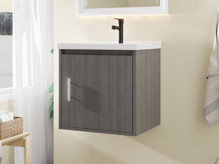 Floating Bathroom Vanity Combo, Wall Mounted Cabinet With Sink & Soft Close Doors For Small Bathrooms
