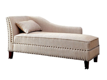 Chaise With Nailhead Trim And Plush Pillow