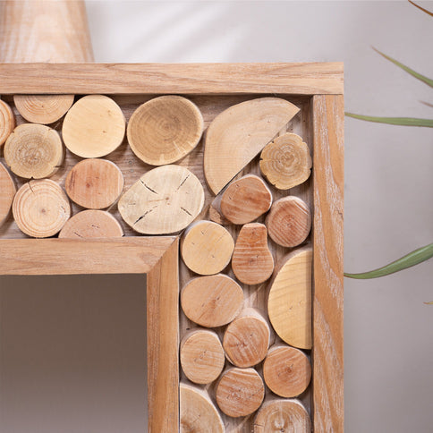 Rustic Wood Console Table With Natural Log Accents, Entryway Table, Narrow Sofa Table, Hallway Accent Table, Modern Farmhouse Style - Natural