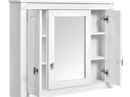 Wall Mounted Bathroom Cabinet With Mirror And 5 Shelves, Rectangular Design