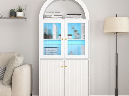 Modern Tech Inspired Dome Cabinet With LED Lighting