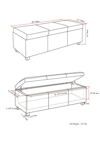 Avalon - Contemporary Storage Ottoman Bench