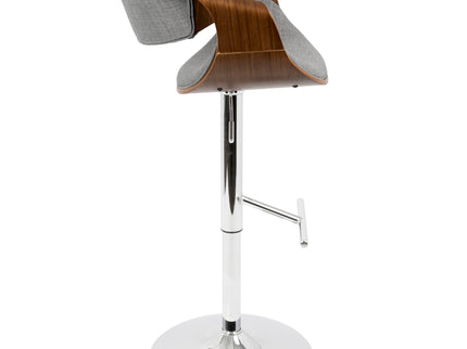 Curvo - Mid Century Modern Adjustable Barstool With Swivel With Straight T Footrest