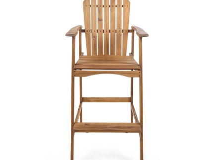 Outdoor Acacia Wood Adirondack Barstools (Set of 2)
