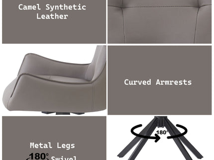 Damita - Side Chair With Swivel (Set of 2) - Camel