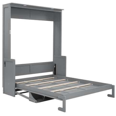 Murphy Bed With Desk, LED Lights & USB Charging Station