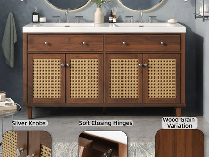 Bathroom Vanity With Double Sink, Large Storage Space