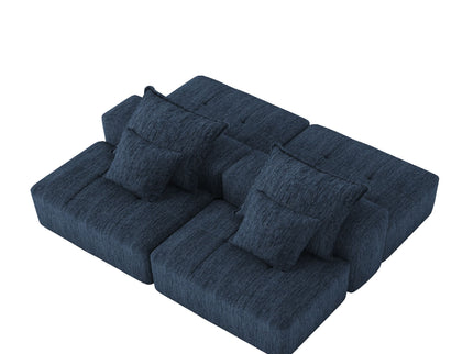 Modern Oversized Diy Combination Modular Sectional Sofa & Pillows