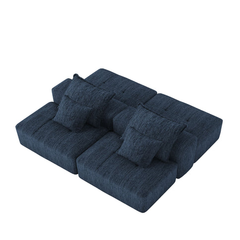 Modern Oversized Diy Combination Modular Sectional Sofa & Pillows