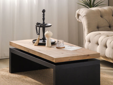 Coffee Table Rectangular Center Table For Living Room - Black / Natural / Multi / Natural Multi / Natural Wood / Natural Wood Wash