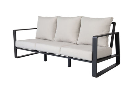3 Person Sofa With Rectangular Coffee Table, Cushions Tino Tino - Beige