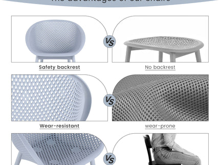 2 Piece Durable Single Chair With Hollow Out Design