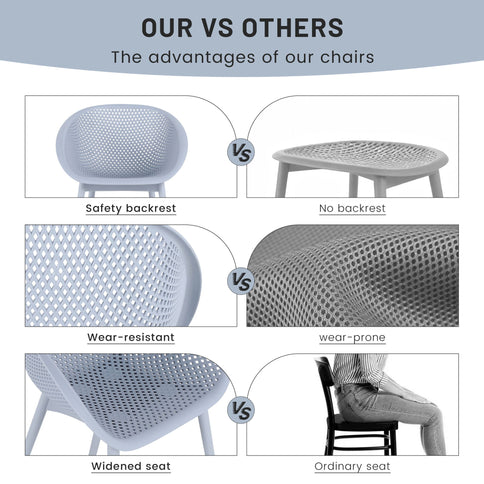 2 Piece Durable Single Chair With Hollow Out Design