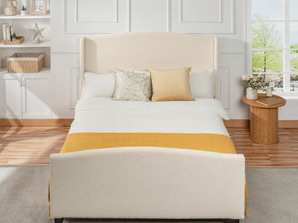 Platform Bed Frame With Tall Headboard And High Footboard
