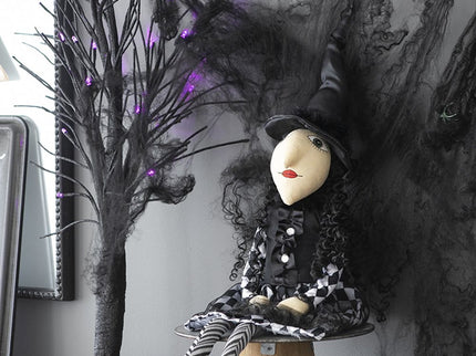 Halloween Sitting Witch Decor - Black