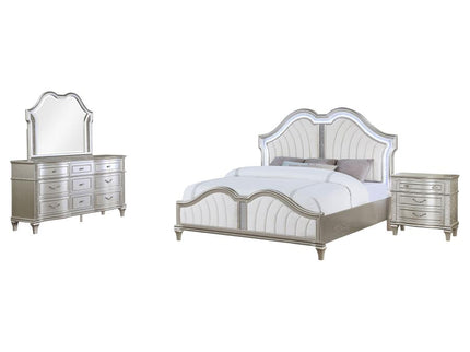 Evangeline 4-piece Queen Bedroom Set Silver Oak