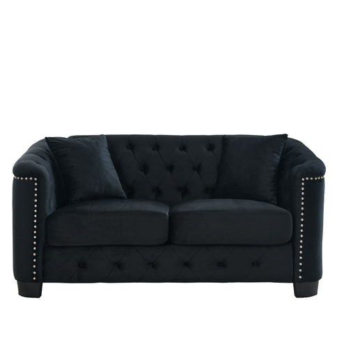 Modern Chesterfield Sofa With Tufted Backrest For Living Room