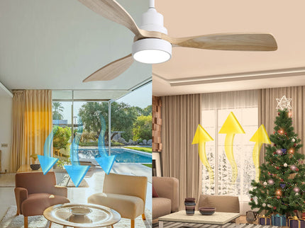 Indoor Ceiling Fan With Dimmable LED Light, 6 Speed Remote ControlLED DC Motor, Reversible Blades