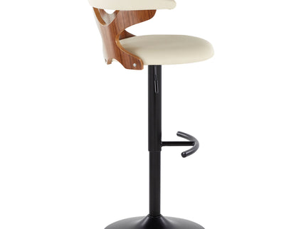 Gardenia - Contemporary Adjustable Barstool, Swivel With Rounded T Footrest (Set of 2)