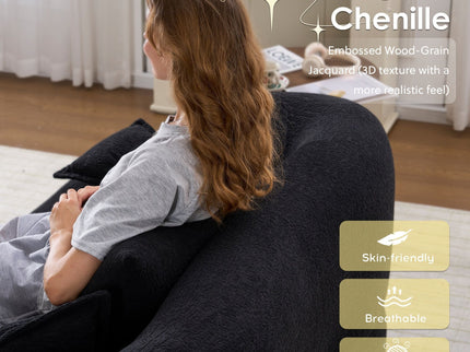 Foldable Sofa Bed, Boneless Couch Convertible Sleeper With 4 Pillows