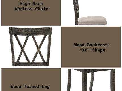 Claudia II - Weathered 7 Pieces Dining Room Set - Gray