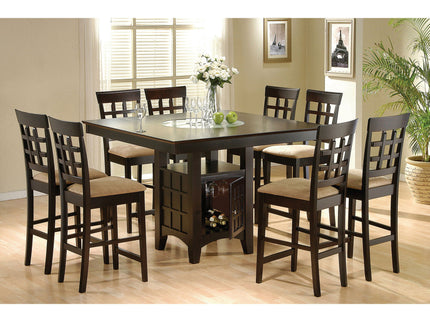 Tolland - Counter Height Dining Table With Storage Pedestal - Cappuccino