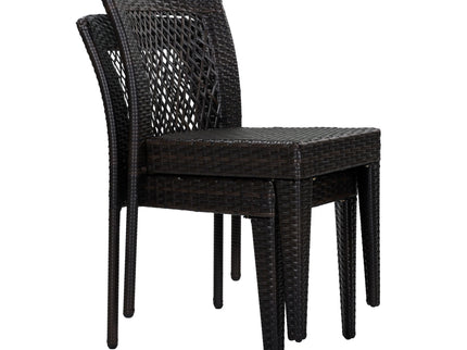 7 Piece Outdoor Dining Set With Table And 6 Chairs - Brown Multi