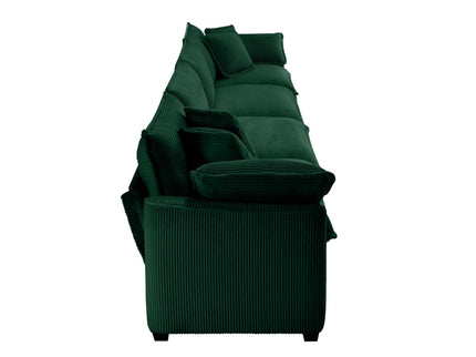 Modern Upholstered 4 Seater Fabric Sofa With Arm And Throw Pillows
