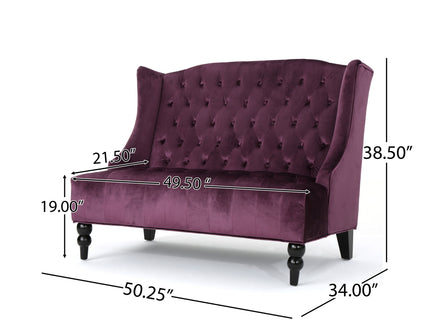 Nurturing - Upholstered Loveseat With Wing Back And Diamond Tufting