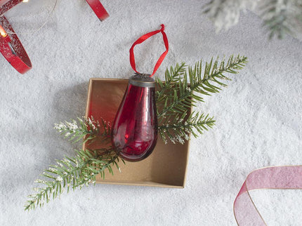 Luster Tear Drop Ornament, Glass Decorative Hanging Christmas Tree Ornaments For Holiday Party Decorations (Set of 12)