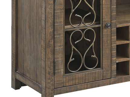Raphaela - Server With Cup Holder & Wine Rack - Cherry