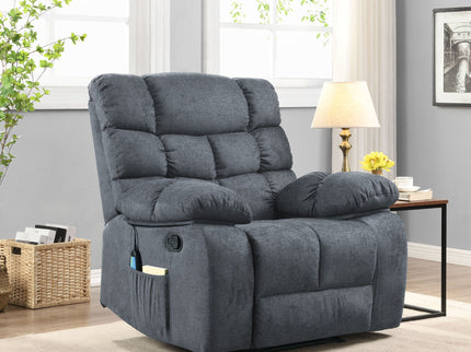 Contemporary Massage Recliner With Pillow Tufted Design - Charcoal