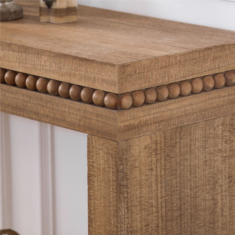 Modern Rustic Wood Table, Rectangular Living Room Center Table With Floating Top Design