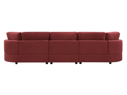 Modern 3 Seater Upholstered Sofa With Curved Design