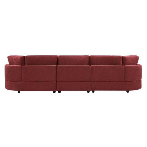 Modern 3 Seater Upholstered Sofa With Curved Design