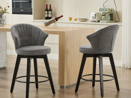 Wing Back Swivel Bar Stools (Set of 2)