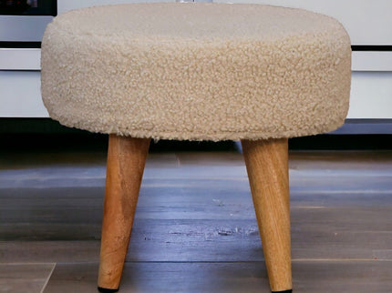 Petite Footstool - Cream / Brown