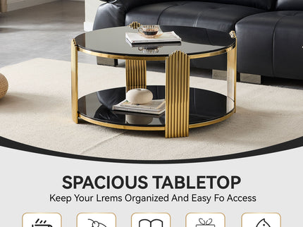 Round Table With Double Layer Storage
