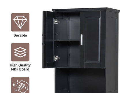 Tall Bathroom Cabinet With Tilt-Out Laundry Basket And Upper Storage