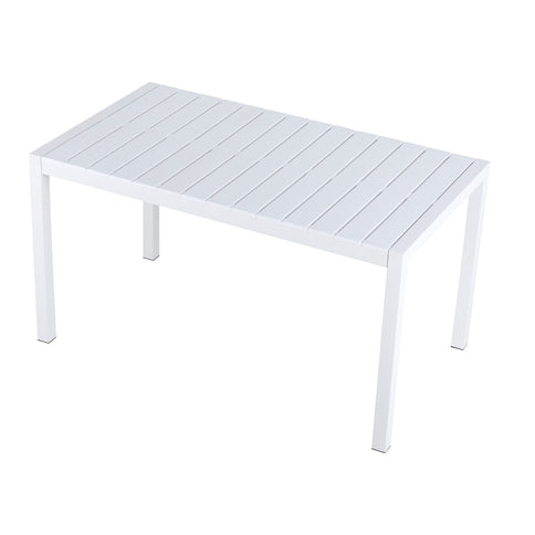 4 Piece Set Of Striped Color Blocking Single Chairs With Long Table - Cream White / Haze Green / White