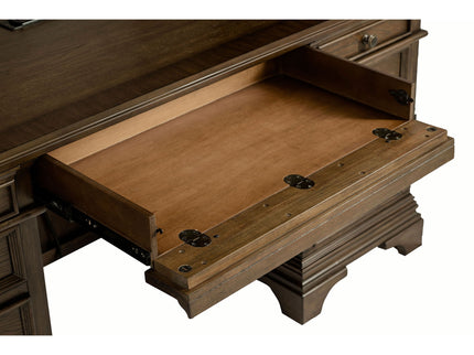 Stigham - 5 Drawer Credenza With Hutch - Oak