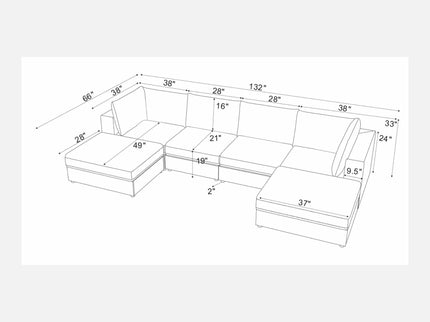 Modern Reversible Modular Sectional