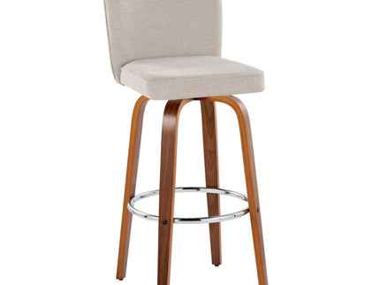 Henry - Contemporary Fixed Height Barstool With Swivel With Round Footrest (Set of 2)
