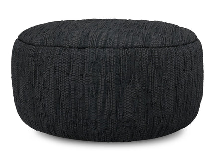 Fredrik - Round Pouf - Black