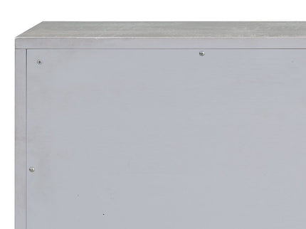 Anpu - Faux Crocodile Skin Console Cabinet - Silver